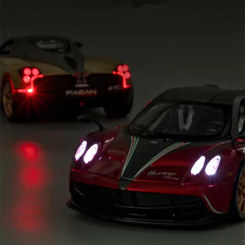 Image of Pagani Huayra 1:32 Scale Die-Cast Model Car | Pull-Back Action Toy with Openable Doors, Lights & Sound | Premium Collectible Car for Kids & Adults | Colors as Per Stock