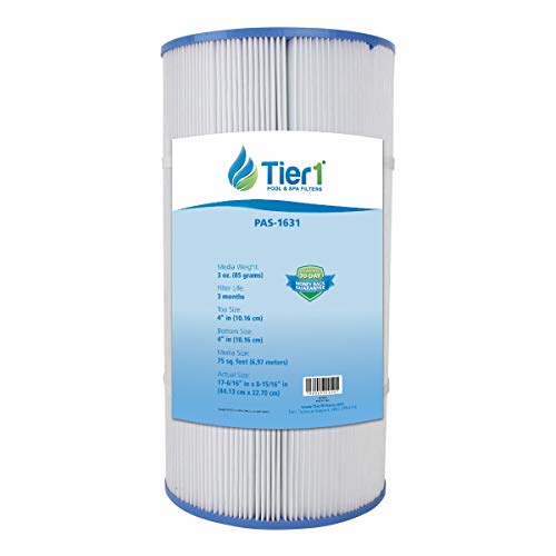 Tier1 Pool & Spa Filter Cartridge | Replacement For Waterway 817-0075N, Clearwater Ii 75, Pleatco Pwwct75, Filbur Fc-1255 And More | 75 Sq Ft Pleated Fabric Filter Media #TOP7