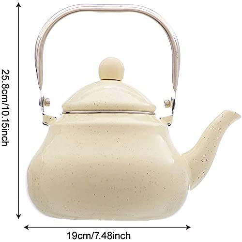 Théière en émail bouilloire induction gaz de grande capacité 2.5L - 7