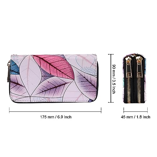 Image of XEYOU Double Zipper Long Clutch Wallet Cellphone Wallet for Women with Removable Wristlet Strap for Credit Card, Cash, Coin, Bill
