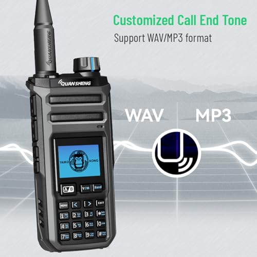 HYS Quansheng TK-11(5) 10W VHF/UHF Walkie Talkie, Type-C Ladeanschluss&2500mAh Akku, 999 Kanalnummern, Spektrum-Analysator, Professionelles Zweiwege-Funkgerät mit D-Form Hörer