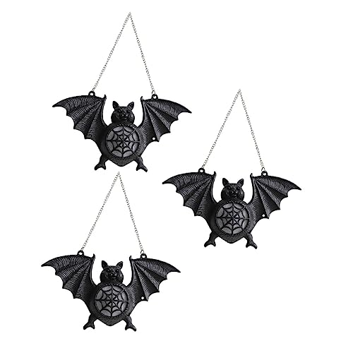 Garneck 3pcs Bat Shaped LED Pendants Halloween Decorative Lighting Creepy Ambience for Indoor Home Bedroom Party Bar and Store Decor
