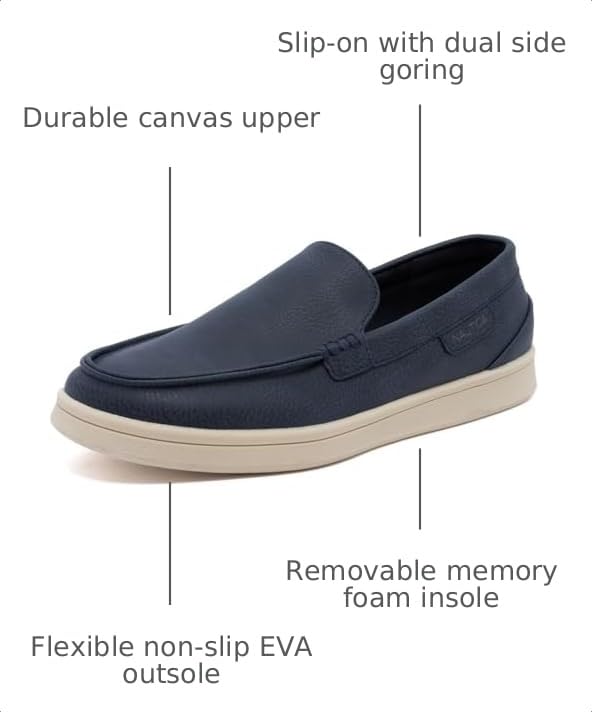 Image of Nautica Men's Slip-On Loafers Casual Moc Toe Sneakers Boat Shoes Slipper for Men - Lightweight & Comfortable - Derwin