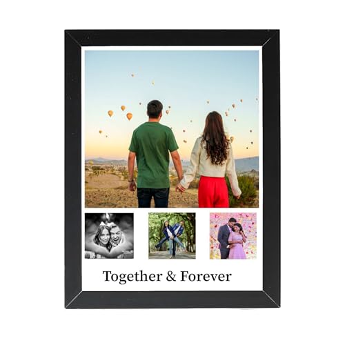 Image of Personalized Photo Frame 8x12 Inch | Custom Collage Photo Frame Gift for Birthday, Anniversary, Couple, Friends | Acrylic Sheet with MDF Back | Wall Decor Memory Frame (D-9)