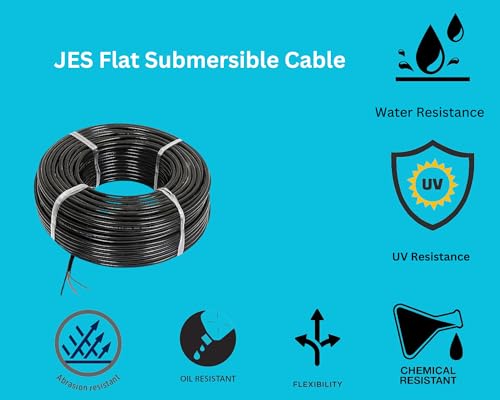 Image of JES Eco 2.5 Sqmm 3 Core Flat Submersible Cable 1100 Volts | 30 Meter Copper Pump Wire | Heavy Duty PVC Insulated Motor Cable for Borewell, Submersible Pump & Agricultural Use