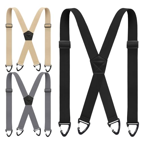 Image of Chicingyou 3 Pcs Hidden Suspender for Men Under Shirt 1.5 Inch Heavy Duty X Back Suspenders for Under Clothing Jeans Pants