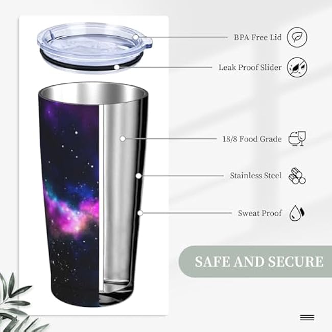 galaxy 20 Oz Stainless Steel Tumblers Insulated Coffee Mug Travel Mugs for Car Office Gym