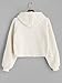 ZAFUL Women Warm Drop Shoulder Fluffy Boxy Basic Solid Color Short Casual Hoodie(Warm White,M)