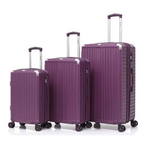 Expandable Purple 3-Piece Luggage Set 20/27/30 Inch – Lightweight ABS Hard Shell Spinner Suitcases with TSA Lock3