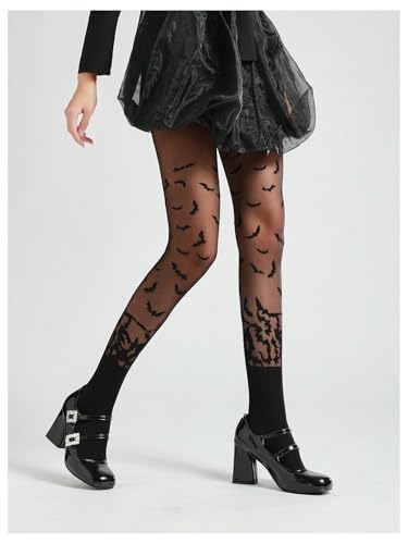 Image of SHENHE Women's Sheer Patterned Tights Fairycore Grunge Ultra Thin Stockings Pantyhose