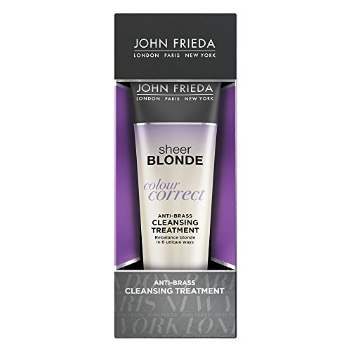 John Frieda Sheer Blonde Colour Correct Anti-Brass Cleansing Treatment, 4 Ounces, 6-in-1 Blonde Highlighting Treatment, Neutralizes Brassiness, with Lavender Flower Extract