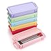 BSTKEY 6 Packungen Bonbon-Farben stapelbare Stifteboxen – multifunktionale Kunststoff-Aufbewahrungsbox für Schreibwaren für Zuhause und Büro, Gelb, Grün, Blau, Pink, Lila, Rosarot