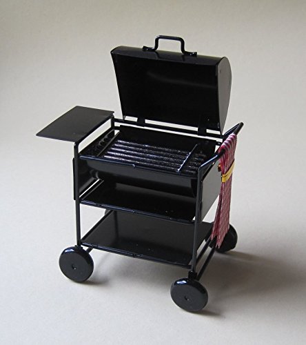 Mini American Barbeque Grill schwarz Metall für Puppenhaus Miniaturen 1:12 – Bild 4