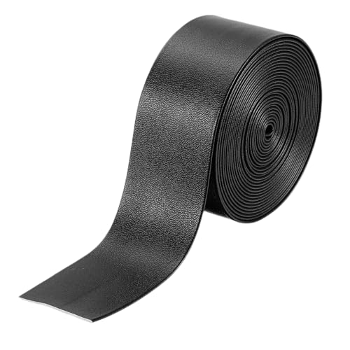 QUARKZMAN 3 Yard 30mm Bande PU Simili Cuir, Rouleau de Bande Cuir Double Face Simili Fournitures pour Projets DIY Artisanat, Noir