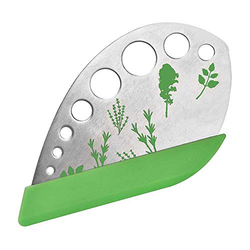 Herb Stripper Tool, 9 Holes Stainless Steel kale Leaf Stripping Zip Tools, Curved Edge Can be Used as a Kitchen Gadgets