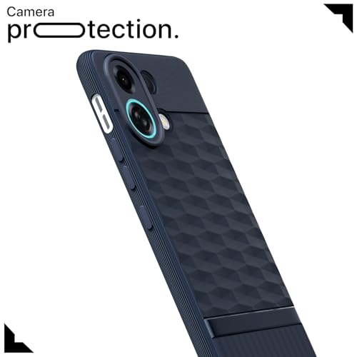 Image of Pikkme Back Cover for Oppo K13 Turbo 5G Camera Protection 3D Hexa Cube Design Silicone Protective Bumper Case (Blue)