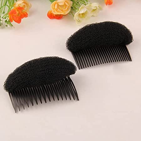 KAVIN Hair Sponge Donut With Comb Bump It Up Hair Volumizer Puff Maker For Girls And Women Set Of 2