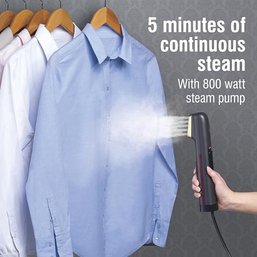 Image of CHI Steam Handheld Garment Steamer for Clothes, 800 Watts, Black