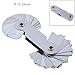 KYKYK Feeler Gauge 32pcs R15-25A7C08 High Precision Stainless Steel Radius Gauge Sample R Gauge with 15-25 Blades Range for Industrial Measurement for Measuring Gap Width