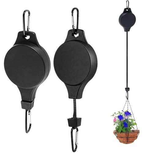 Thapncow 2 Pièces Poulie télescopique pour suspension de plantes, crochet pour suspension de plantes, Poulie Suspendue Rétractable, pour suspendre des paniers de...
