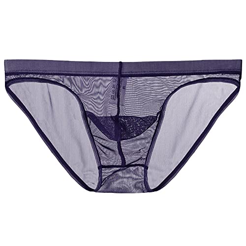 COMLIFE Mens Transparent Mesh Triangle Briefs Underwear See Through Bulge Pouch Underpants Brief4