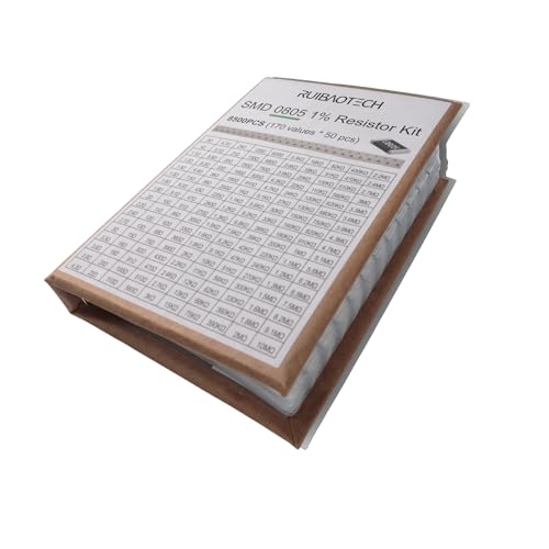 Résistances SMD 0805 kit d'assortiment de 8500 pièces de 0 à 10 M Ohm pour composants électroniques