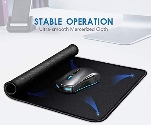 Image of 6 Mouse Pad Bundle Stitched Edges Premium Waterproof Gaming Mouse Mat Pad, Extends Battery Life Non-Slip Rubber Base Thick Black Mousepad for Laptop Computer & PC, 11 x 8.7 inch, Black Razer-Pack of