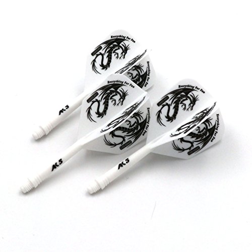 Cuesoul Integrated Dart Shaft And Flights White With Pattern Design #TOP1