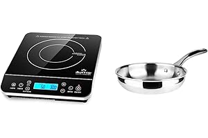 Duxtop Portable Induction Cooktop with Duxtop Whole-Clad Tri-Ply Stainless Steel Induction Pan