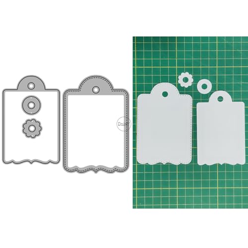La Mejor Lista de Repujadores disponible en línea. 46 DzIxY - Etiquetas rectangulares de encaje para colgar etiquetas de metal para cortar tarjetas, juego de troqueles de papel para repujar, plantillas de álbumes de recortes,...