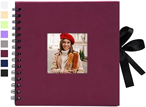 Vienrose Scrapbook Kit Photo Album 30x30 cm DIY with Cover Photo Pocket 80 Pages Silk Ribbon Craft Paper Album for Guest Book Anniversary Wedding Valentines Day