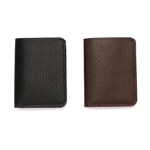 Stylish Short Pattern Card Holder Wallet License Holder with Multiple Slots Convenient for Business and (Black)3