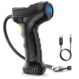 Fussion Portable Air Compressor, Mini Cordless Tire Inflator with LED Light and 2 * 2000mAh Battery,...