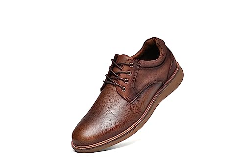 Arkbird Mens Casual Dress Shoes Mens Dress Sneakers Leather Shoes Business Casual Shoes Men Brown Shoes