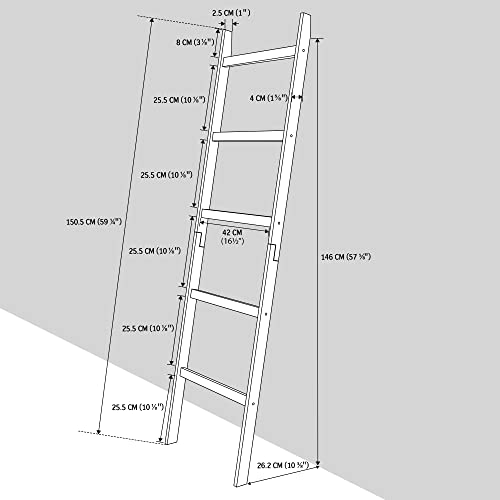 Wtz Blanket Ladder, 5-Layer Towel Racks, Blanket Holder With Anti-Slip Construction Home Decor, Decorative Blanket, Quilt, Towel, Scarf Ladder Shelves For Livingroom, Bedroom, Bathroom, White #TOP1