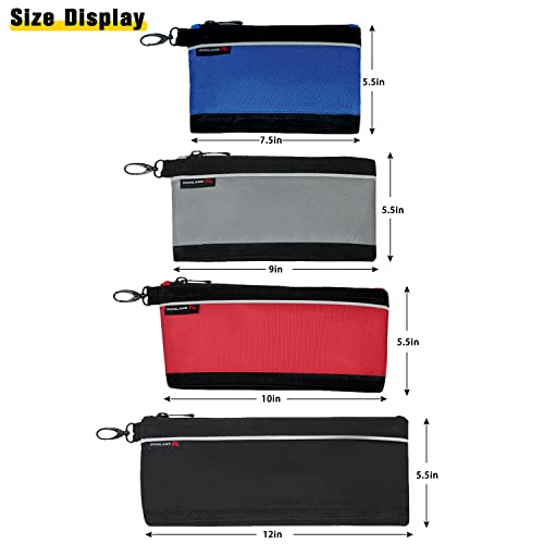 IRONLAND Small Tool Pouches with Zipper, Small Tool Bags, Waterproof Tool Pouch 4 Pack((7/9/10/12 Inch)