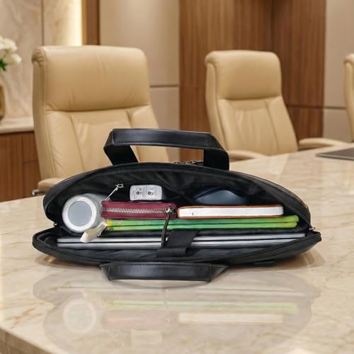 Image of VISMIINTREND Vegan Leather Laptop Bags for Men & Women, Office /Travel, Laptop Messenger /Briefcase Bag, Stylish, Fits 13 /14 /15.6 Inch Laptop, Macbook Bag | Corporate Gifts for Men