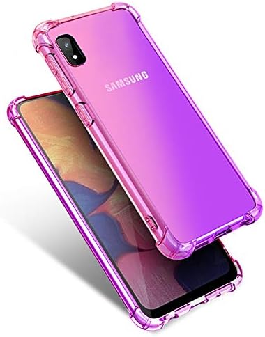 for Galaxy A10E Case, Starhemei Galaxy A10E Case for Girls, Shock-Resistant Flexible TPU Gasbag Protection Rubber Soft Silicone Anti Dropping Phone Case Cover for Samsung Galaxy A10E (Pink&Purple)