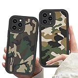 Zrutru 2 Pack Camo Phone Case for iPhone 13 Pro Max,Cool Army Green Camouflage Cases Stylish Trending Design Cover for Men Boys Teens,Soft Shockproof Lens Protection Funda for iPhone 13 Pro Max 6.7'