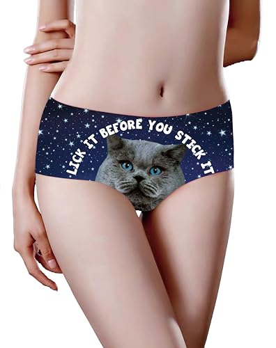 Image of JINKAIJIA Women's Flirty Sexy Funny Naughty 3D Printed Animal Tail Underwears Briefs Gifts With Cute Ears