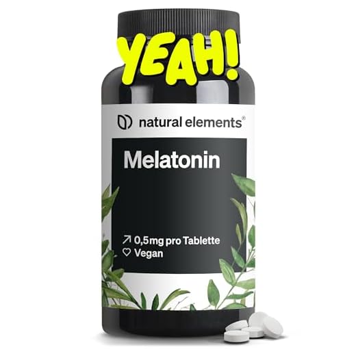 Natural Elements Melatonin – 365 Tabletten – 0,5mg Melatonin pro Tablette – hochdosiert – Ohne unerwünschte Zusätze – Laborgeprüft – 100% vegan, Pulver, für Schlafhormon