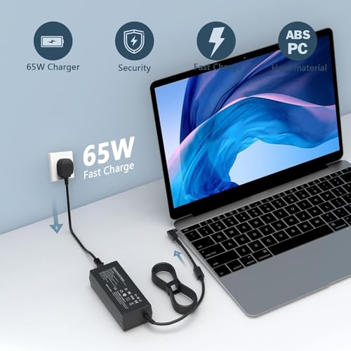 WeFly 65w 19V 3.42A 3.0mm x 1.1mm Laptop Adapter Charger for Acer Aspire 1 3 5 R15 Charger N15Q8 N15Q9 N16P1 N20C5 Slim A515-54 Chromebook C720 C738T C740 Spin 1 3 5 Swift 3 Laptop Adapter