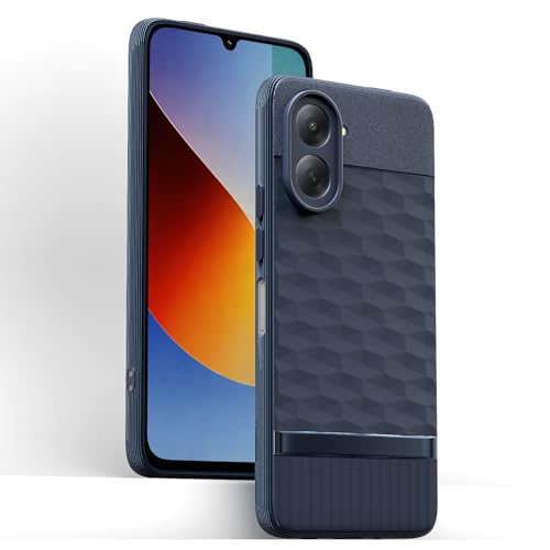 Image of Pikkme Back Cover for Redmi A7 Camera Protection 3D Hexa Cube Design Silicone Protective Bumper Case (Blue)