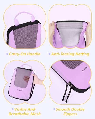 Image of BAGSMART Compression Packing Cubes for Travel, 6 /5 /4set Lightweight Packing Organizers, Summer Travel Essentials Suitcase Organizer Bags Set
