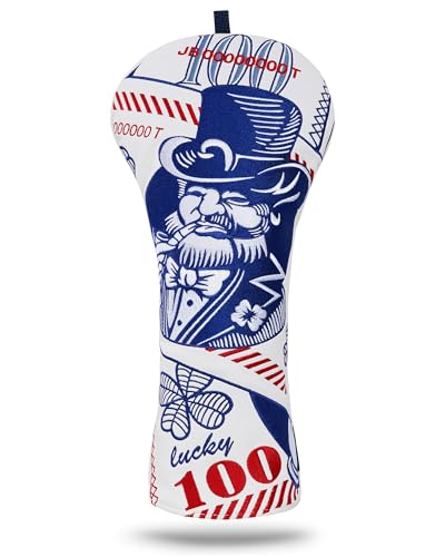 Golf Club Head covers for Driver 460CC DR #1 Elastic Closure White PU Leather St. Patrick Pattern