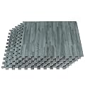 FOREST FLOOR 5/8 Inch Thick Printed Foam Tiles, Premium Wood Grain Interlocking Foam Floor Mats, Anti-Fatigue Flooring, Slate, 100 Sq Ft