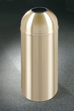 Glaro Inc. Glaro 16 Gallon Waste Receptacle w/Open Dome Top, Satin Brass - T1536BE