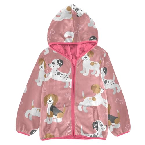 OTVEE Lovely Funny Puppies Kids Hoodie Jacket Fall Spring Full Zip Warm Outwear Coat