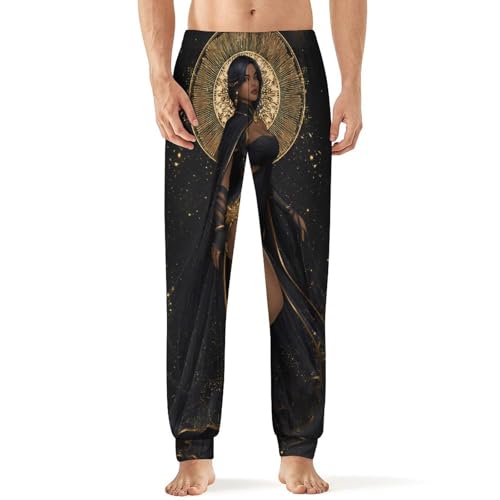 Dark Goddess Nyx Greek Mythology Men's Pajama Bottoms Sleep Lounge Soft Comfy Pants Sleepwear