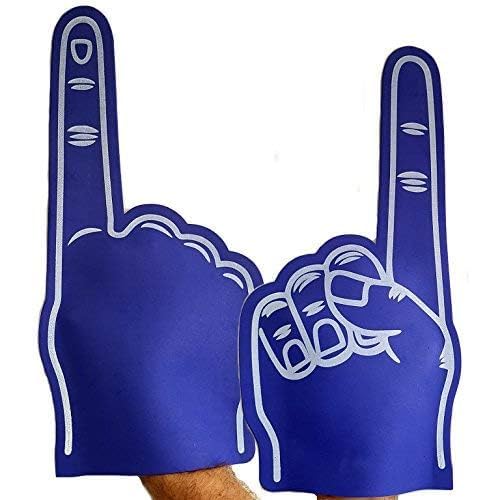 Mains géantes en caoutchouc EVA bleu (pack de 3) de 22x47 cm pour supporter votre équipe